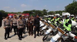 Polda Banten saat Apel Kesiapsiagaan 