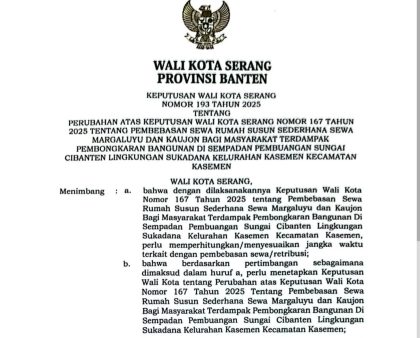 Kepwal Gratis Rusunawa Kota Serang