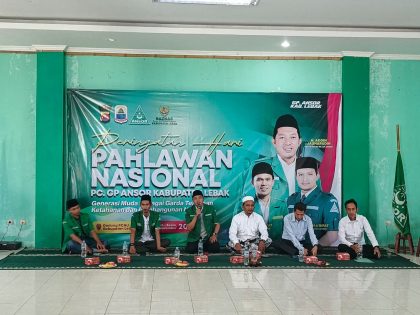 Ketua PC GP Ansor Lebak bersama tokoh NU dan pemerintah daerah saat membuka Dialog Kebangsaan memperingati Hari Pahlawan 2025 di Gedung PCNU Lebak.