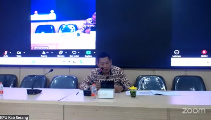 Webinar Series Pendidikan Pemilih Berkelanjutan yang digelar KPU Kabupaten Serang secara daring membahas urgensi literasi politik bagi generasi pemilih muda, Jumat, 19 Desember 2025