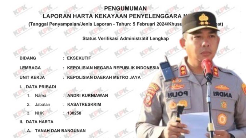 Harta kekayaan AKBP Andri Kurniawan saat menjalankan tugas kepolisian usai ditunjuk sebagai Kapolres Serang.