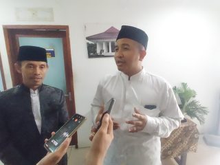 KH Komaruddin usai terpilih secara aklamasi sebagai Ketua FKUB Kabupaten Serang dalam rapat restrukturisasi kepengurusan di Setda Kabupaten Serang, Rabu, 31 Desember 2025