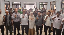 Kepala DKPP Kabupaten Serang Suhardjo membuka sosialisasi program KUR dan kredit alsintan Kementerian Pertanian di UPT Perikanan Kecamatan Pontang.