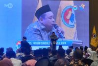 Ketua Umum PB IKA PMII Fathan Subchi menyampaikan pernyataan sikap terkait konflik internal PBNU dan dorongan pelaksanaan Muktamar Bersama di Jakarta.