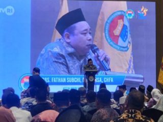 Ketua Umum PB IKA PMII Fathan Subchi menyampaikan pernyataan sikap terkait konflik internal PBNU dan dorongan pelaksanaan Muktamar Bersama di Jakarta.