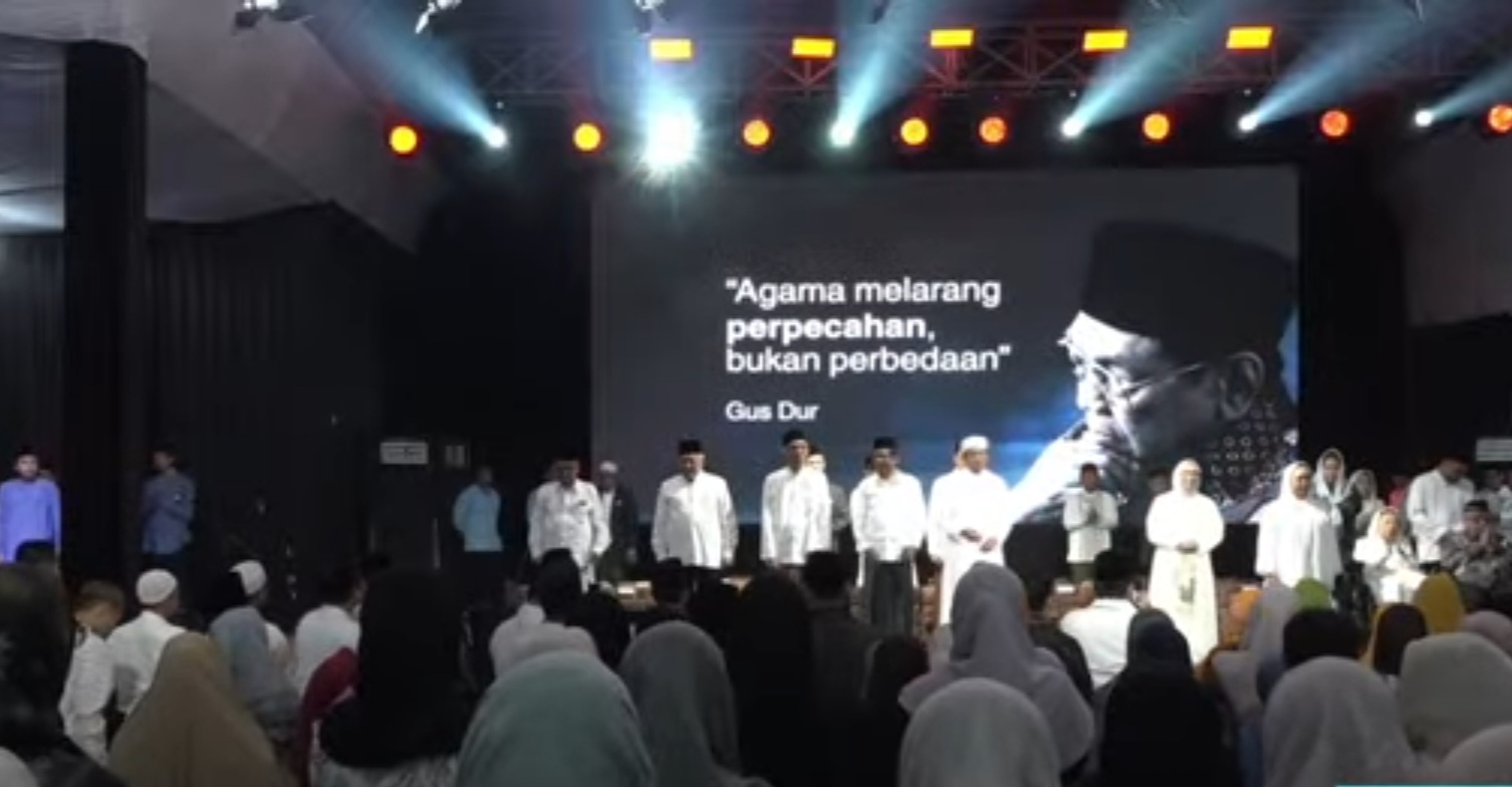 Alissa Wahid menyampaikan pandangan tentang kondisi demokrasi nasional menjelang Haul ke-16 Gus Dur di Ciganjur, Jakarta Selatan, Sabtu, 20 Desember 2025