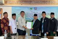 Suasana rapat pleno Dewan Pimpinan MUI Kabupaten Serang di Aula TB Sam’un, Setda Kabupaten Serang, saat penetapan KH Muhit Karna sebagai Ketua Umum MUI Kabupaten Serang, Sabtu, 13 Desember 2025