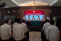 Jajaran pengurus PCNU Kota Serang bersama PWNU Banten saat Rapat Pleno Tahun 2026 di Hotel Wisata Baru, Kota Serang, Jumat, 16 Januari 2026