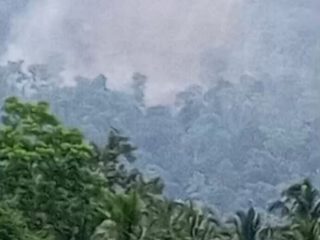 Aparat gabungan dan petugas BPBD Kabupaten Serang melakukan pengecekan lokasi longsor di kawasan Gunung Kaupas, Kecamatan Padarincang.