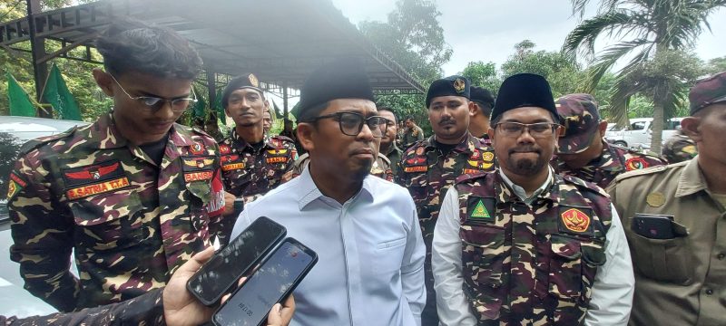 Pengurus PWNU Banten, para kiai, dan jamaah mengikuti istighotsah dan doa bersama dalam rangka Harlah ke-103 Nahdlatul Ulama di Provinsi Banten, Kamis, 8 Januari 2026
