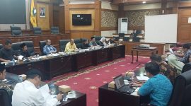 Ketua Fraksi Partai Gerindra DPRD Kabupaten Serang Ahmad Muhibbin saat menyampaikan pandangan terkait penanganan banjir dalam rapat bersama Pemkab Serang.