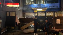 Kondisi sejumlah fasilitas di Sekretariat Pusat PB PMII yang rusak usai aksi perusakan pada 10 Februari 2026 malam.
