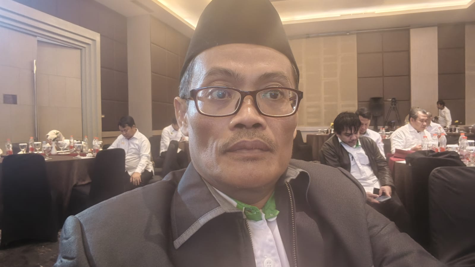 Rektor UIN Sultan Maulana Hasanuddin Banten Prof Muhammad Ishom saat mengikuti Rakornas Pendidikan Islam Tingkat Pendidikan Tinggi yang digelar Ditjen Pendis Kemenag RI di Jakarta, Senin, 9 Februari 2026