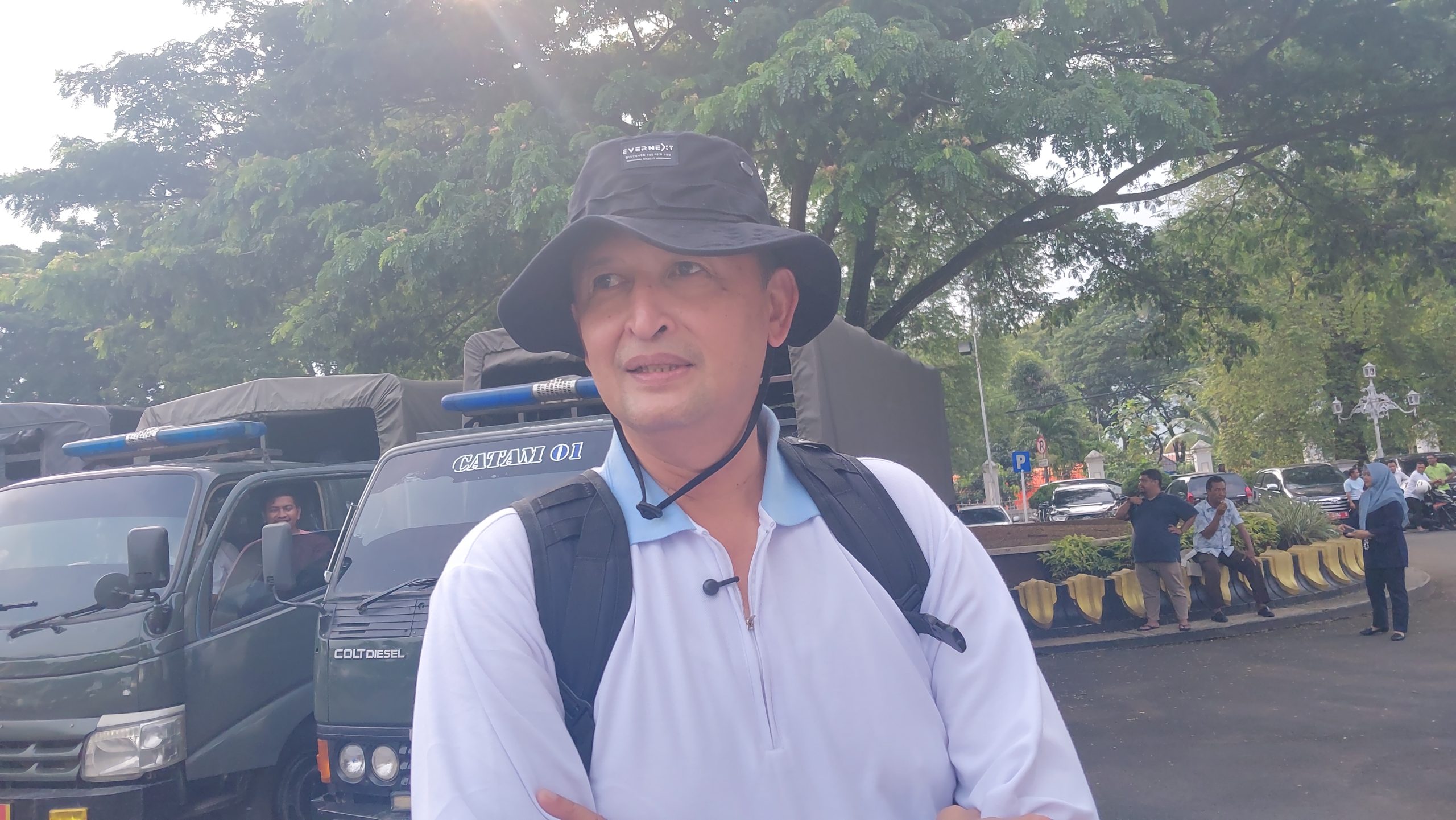 Sekda Kabupaten Serang Zaldi Dhuhana bersama kepala OPD dan camat saat mengikuti retreat penguatan soliditas birokrasi di Adem Anyer Park, Cinangka, Jumat, 13 Februari 2026