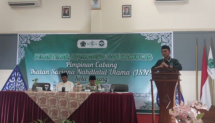 Ketua PC ISNU Kota Serang Asep Najmutsakib masa khidmat 2025–2029 yang dirangkaikan dengan Rakercab di Hotel Puri Kayana, Kota Serang.