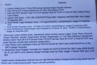 Surat Pemberitahuan Perkembangan Hasil Penyidikan (SP2HP) Polres Metro Tangerang Kota terkait penetapan Habib Bahar Bin Smith sebagai tersangka kasus dugaan persekusi kader Banser di Kota Tangerang.