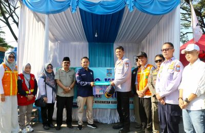 Sekda Kabupaten Serang Zaldi Dhuhana meninjau Pos Pam Ciujung untuk memastikan kesiapan petugas dan kelancaran arus mudik Lebaran 2026.