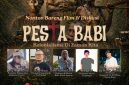 Pamflet nobar dan diskusi film “Pesta Babi” GUSDURian Serang Raya bertempat di Padepokan Kupi, Serang, yang mengangkat isu konflik agraria dan kolonialisme modern di Papua.