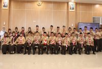 Prosesi pelantikan Majelis Pembimbing Gugusdepan dan Tim Pembina Pramuka UIN SMH Banten masa bakti 2025–2027 di Serang, Senin, 6 April 2026