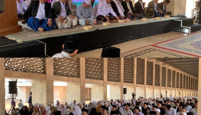 Ribuan alumni Pesantren Assalafie Assalafiat menghadiri Silaturrahim Nasional IKTASA dan Pengaosan ke-100 di Masjid Istiqlal, Jakarta, Minggu, 12 April 2026