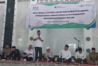 Sosialisasi BPJS Ketenagakerjaan dalam acara halal bihalal PCNU Kabupaten Serang di Ponpes Nurul Abror, Pamarayan, dihadiri tokoh daerah dan pengurus NU, Senin, 6 April 2026