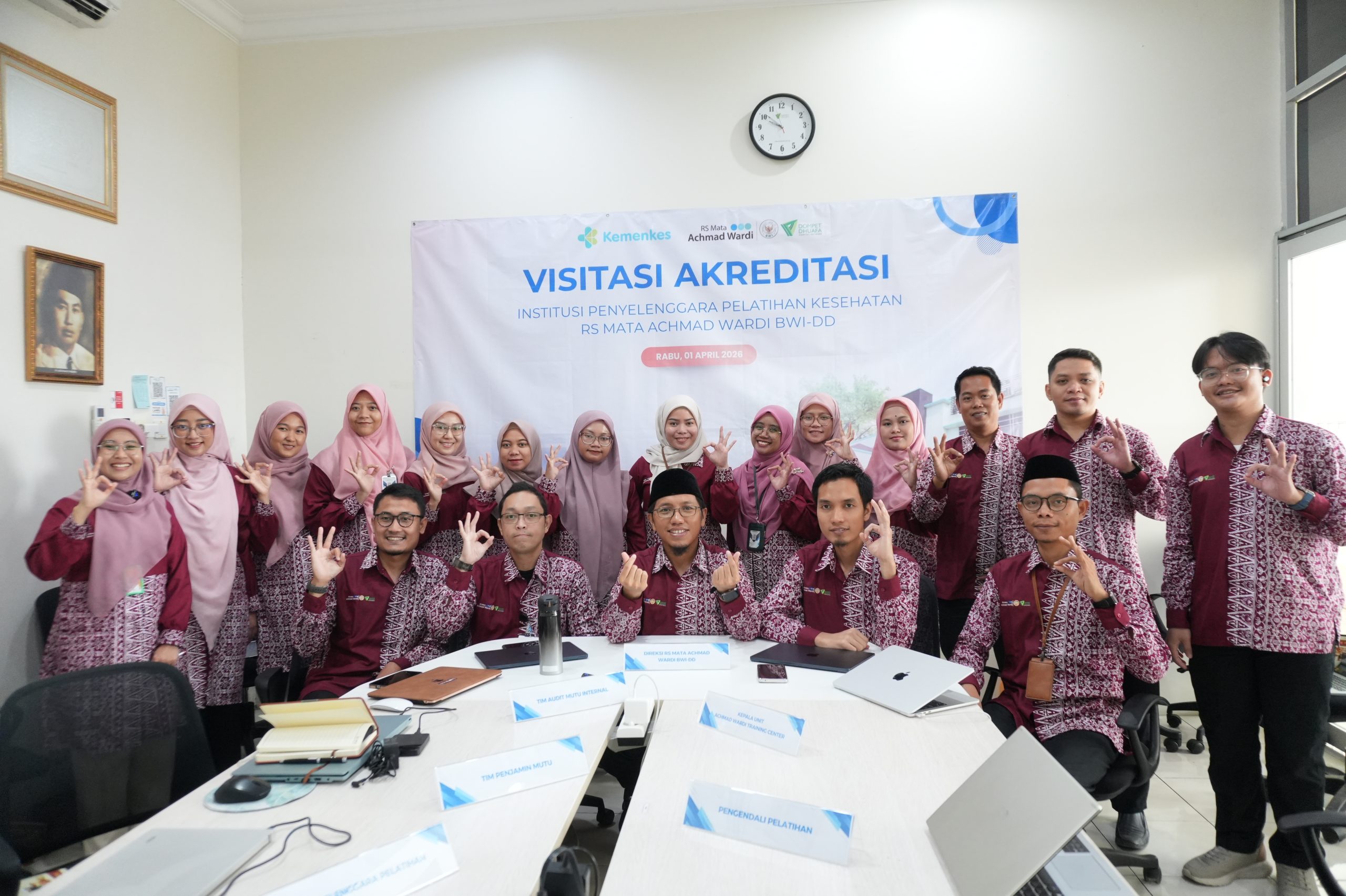 Tim asesor Kemenkes RI melakukan visitasi akreditasi di Achmad Wardi Training Center (AWTC), Banten, Rabu, 1 April 2026