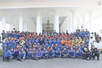 Bupati Serang Ratu Rachmatuzakiyah memimpin upacara peringatan HUT Damkar, Hari Kesiapsiagaan Bencana, dan Hardiknas di Pendopo Bupati Serang