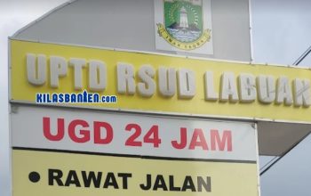 Gedung RSUD Labuan, Kabupaten Pandeglang. DPRD Banten berencana memanggil manajemen rumah sakit terkait dugaan penolakan pasien BPJS yang mengalami tipes parah.