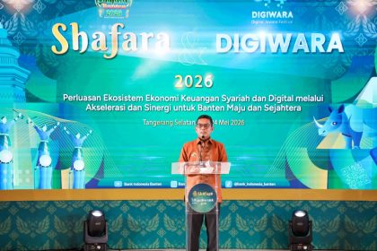 Gubernur Banten Andra Soni membuka Festival Shafara dan Digiwara 2026 di Bintaro Jaya XChange Mall, Kota Tangerang Selatan, Senin 25 Mei 2026.