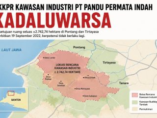 Master plan pesisir di kawasan tambak Kecamatan Pontang dan Tirtayasa, Kabupaten Serang, yang masuk dalam rencana pengembangan kawasan industri berskala besar.
