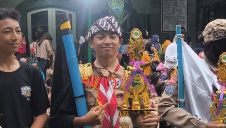 Muhammad Ridwan Maulana, pelajar SMPN 6 Kota Tangerang, saat dinobatkan sebagai Duta Pramuka Indonesia 2026 usai melewati seleksi nasional yang ketat.