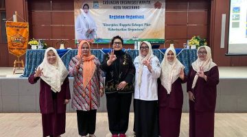 Peserta pelatihan Gabungan Organisasi Wanita Kota Tangerang mengikuti kegiatan penguatan kapasitas organisasi di Gedung Nyimas Melati.