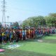 Sejumlah pemain muda berlaga dalam pertandingan pembuka Liga PSSI Kota Tangerang 2026 di stadion sintetis Kota Tangerang