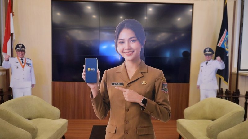 Wali Kota Tangerang Selatan Benyamin Davnie saat meluncurkan platform digital Tangsel One di Aula Blandongan, Puspemkot Tangsel