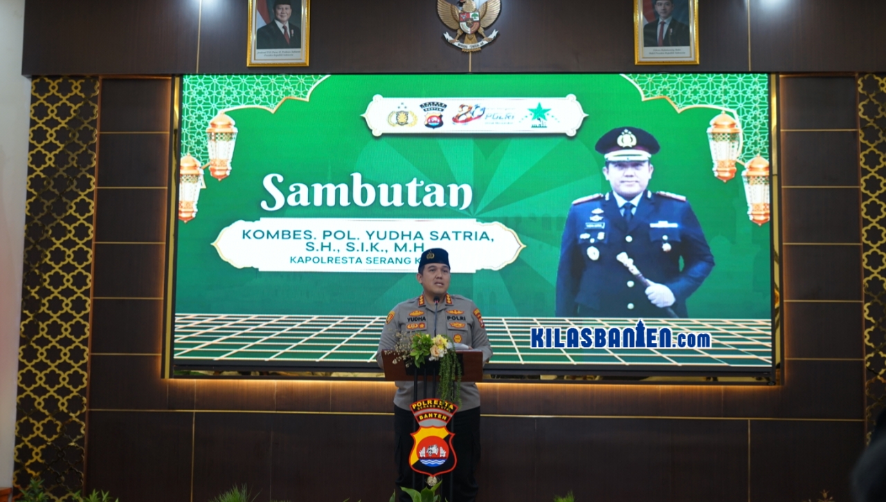 Kapolresta Serang Kota Kombes Pol Yudha Satria membuka Lomba Marhaban bersama Biwali dalam rangka HUT Bhayangkara ke-80 di Aula Wicaksana Laghawa, Selasa (16/6/2026).