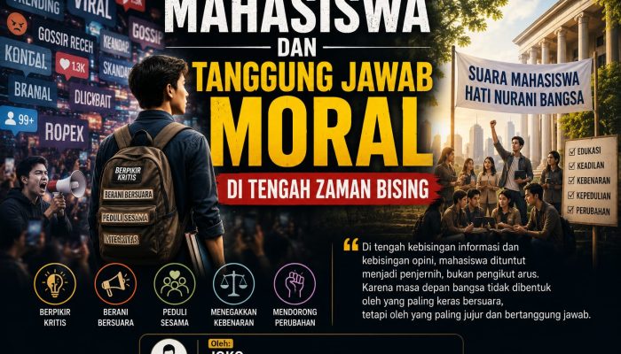 Mahasiswa dan Tanggung Jawab Moral di Tengah Zaman Bising, opini ini ditulis oleh Joko Mahasiswa Universitas Pamulang (UNPAM) Kampus Serang.