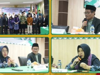 Rektor UIN SMH Banten Prof Muhammad Ishom bersama tim asesor Lamdik dan jajaran pimpinan kampus saat pembukaan asesmen lapangan Program Studi PIAUD di Aula Fakultas Tarbiyah dan Keguruan