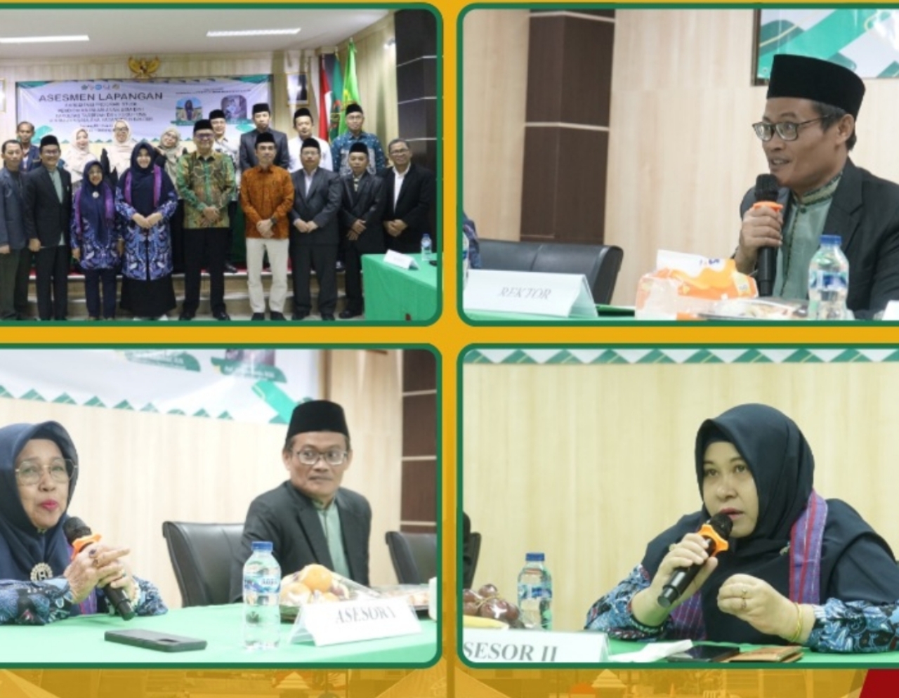Rektor UIN SMH Banten Prof Muhammad Ishom bersama tim asesor Lamdik dan jajaran pimpinan kampus saat pembukaan asesmen lapangan Program Studi PIAUD di Aula Fakultas Tarbiyah dan Keguruan