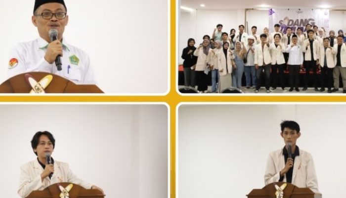Rektor UIN Sultan Maulana Hasanuddin Banten Prof Muhammad Ishom memberikan arahan kepada jajaran organisasi mahasiswa saat Sidang Umum SEMA-U di Multifunction Hall UIN SMH Banten, Senin (29/6/2026).