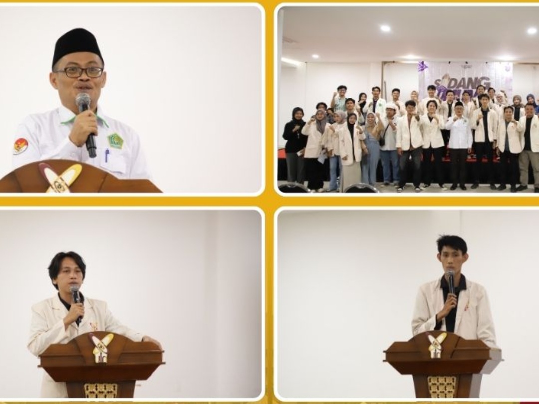 Rektor UIN Sultan Maulana Hasanuddin Banten Prof Muhammad Ishom memberikan arahan kepada jajaran organisasi mahasiswa saat Sidang Umum SEMA-U di Multifunction Hall UIN SMH Banten, Senin (29/6/2026).