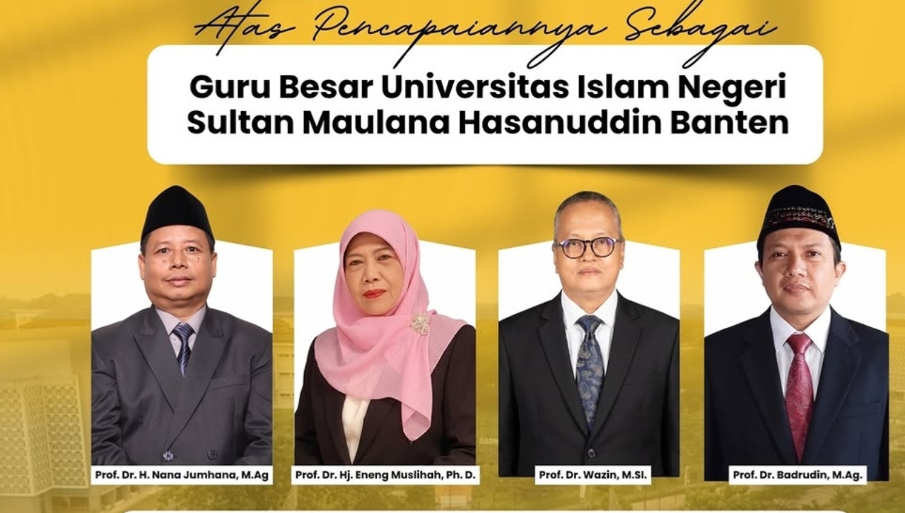 Empat dosen UIN Sultan Maulana Hasanuddin Banten resmi dikukuhkan sebagai guru besar untuk memperkuat kualitas akademik, riset, dan pengabdian kepada masyarakat.