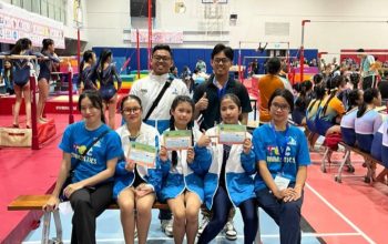 Atlet Tangerang Gymnastics Club (TGC) berpose bersama pelatih usai meraih 20 medali dalam ajang Indonesia Open 2026 yang menjadi kebanggaan Kota Tangerang.