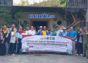 Ketua FKUB Kota Serang KH Matin Syarkowi bersama tokoh lintas agama, pemerintah, aparat keamanan, dan masyarakat mengikuti Gerakan Jumat Bersih (GEJUBER) di Kota Serang sebagai wujud penguatan toleransi, gotong royong, dan persatuan di tengah keberagaman, di Halaman Gereja Bethel Indonesia (GBI) Serang, Jumat, 10 Juli 2026. (Redaksi Kilas Banten)
