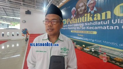 KH Saifun Nawasi, Pengasuh Pondok Pesantren Al-Fathaniyah Tengkele, Kota Serang sekaligus Ketua Tanfidziyah PCNU Kota Serang Masa Khidmat 2024-2029.