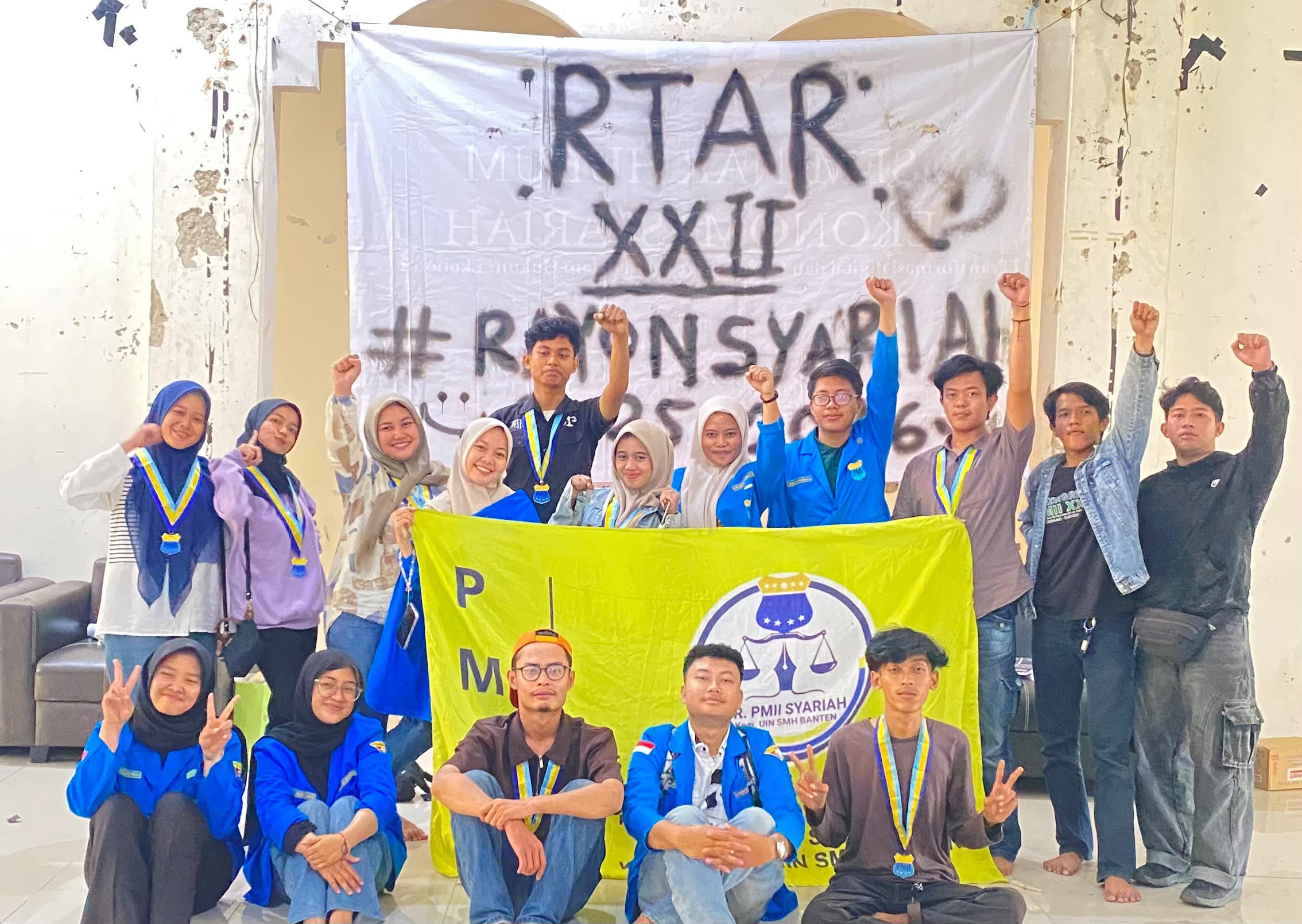 Suasana pelaksanaan RTAR XXII PMII Rayon Syariah Fakultas Syariah UIN Sultan Maulana Hasanuddin Banten yang menjadi forum evaluasi kepengurusan sekaligus proses regenerasi kepemimpinan organisasi, Minggu, 12 Juli 2026