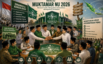 Ilustrasi dinamika politik menjelang Muktamar Nahdlatul Ulama 2026 yang memperlihatkan konsolidasi berbagai elemen organisasi dalam menentukan arah kepemimpinan PBNU.
