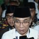 Ketua Umum PBNU KH Yahya Cholil Staquf menyampaikan keterangan kepada awak media usai kepengurusan PBNU dinyatakan demisioner pada rangkaian Muktamar ke-35 Nahdlatul Ulama di Jombang, Minggu (30/8/2026).