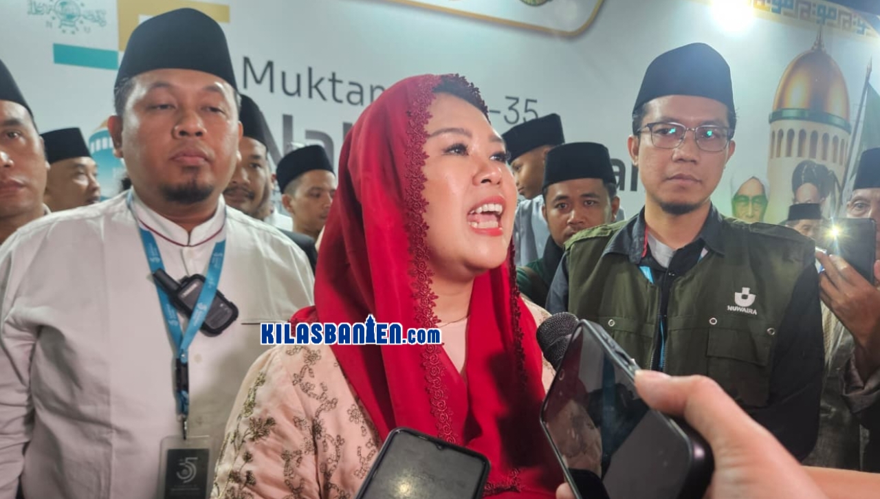Ketua Badan Pengembangan Inovasi Strategis PBNU, Yenny Wahid, menyampaikan pesan persatuan kepada seluruh peserta Muktamar Nahdlatul Ulama ke-35 menjelang pemilihan Ketua Umum PBNU, Sabtu, 29 Agustus 2026