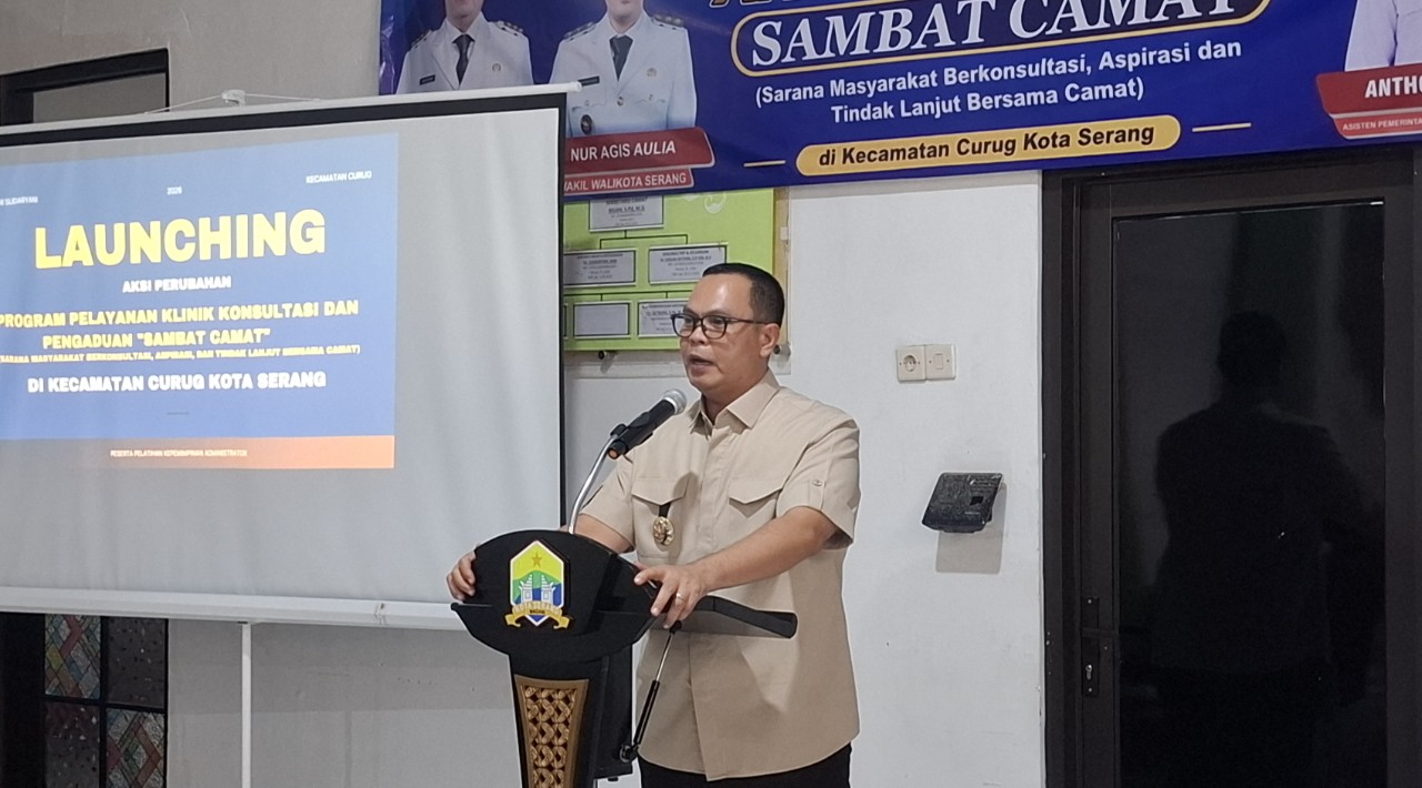 Wali Kota Serang Budi Rustandi saat memberikan keterangan terkait 11 proyek infrastruktur di Kecamatan Curug yang didanai melalui Perubahan APBD 2026.