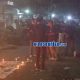Massa aksi refleksi HUT ke-500 Kabupaten Serang bertahan di halaman Pendopo Bupati Serang hingga malam sebelum terjadi kericuhan saat proses pengamanan, Kamis (8/10/2026).